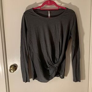 Fabletics EUC gray Hera long sleeve knot tie tee Size medium